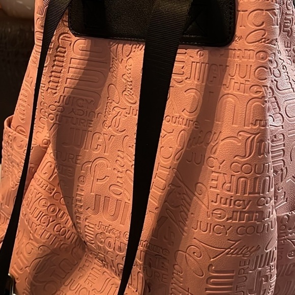 Juicy Couture Word Search TFY Our Zips Say It All Pink Backpack Flaws - Picture 6 of 10